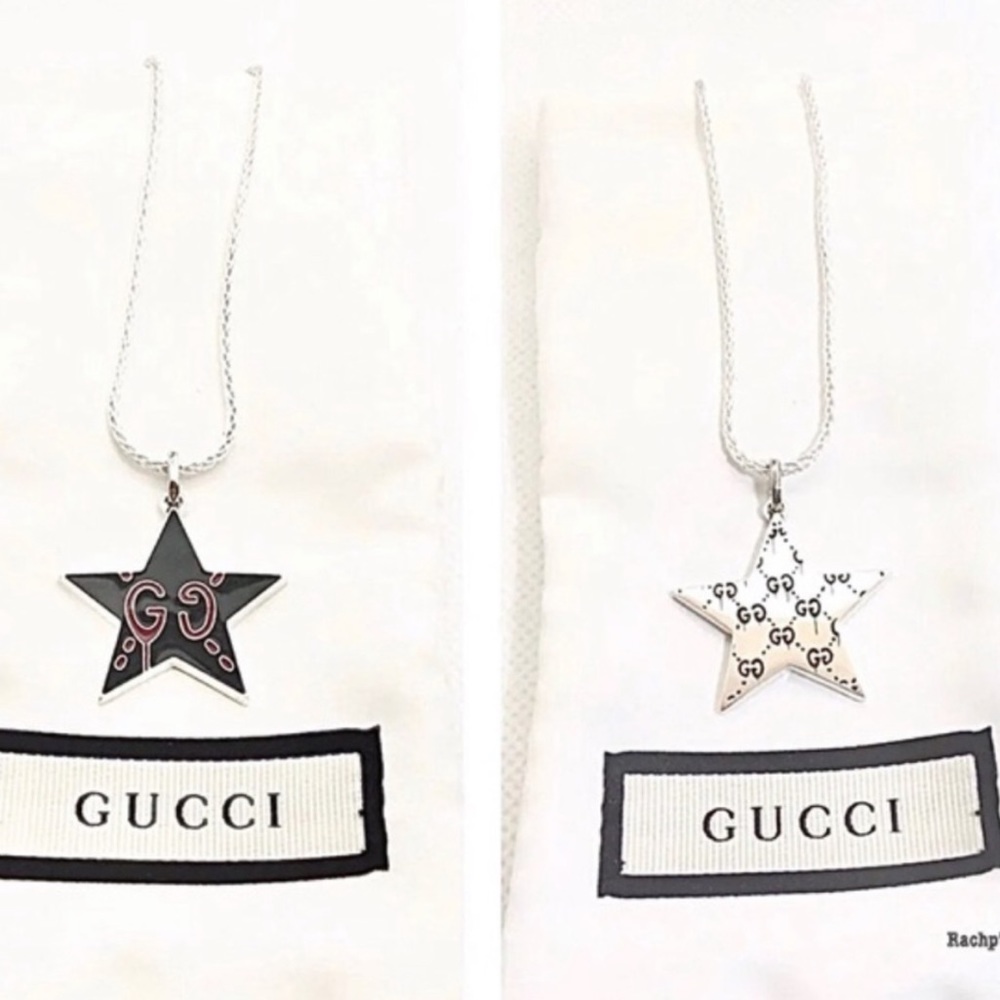 New Gucci Ghost Navy GG Star Charm + Free Chain - Picture 3 of 10